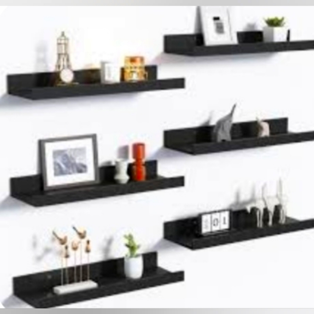 Floating Display Shelves for Modern Wall Decor 4 Pc Set